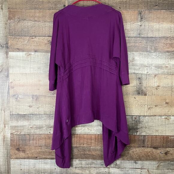 Lululemon Namaste Coverup Open Cardigan Wrap Crop Sleeve Purple Size 8 - Picture 6 of 10